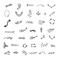 Vector set of hand drawn arrows, elements for presentation