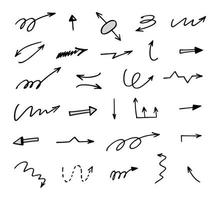 Vector set of hand drawn arrows, elements for presentation