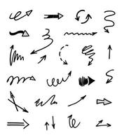 Vector set of hand drawn arrows, elements for presentation