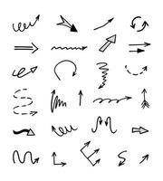 Vector set of hand drawn arrows, elements for presentation