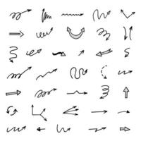 Vector set of hand drawn arrows, elements for presentation