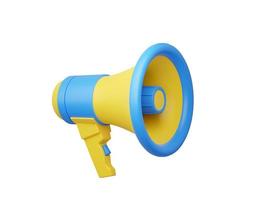 Yellow and blue loudspeaker 3d render illustration. photo