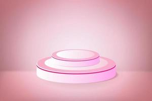 3D podium with pink color vector