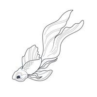 Koi fish Line art Vector. Koi Fish Line art  Graphic design for the wall decoration vector