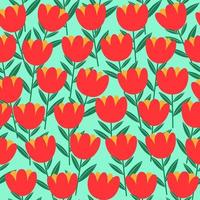 Tulips flowers pattern vector seamless
