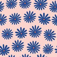Dark blue flowers pattern vector seamless