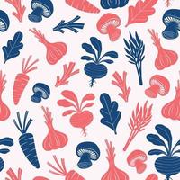 hand drawn vegetable pattern seamless vector