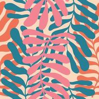 Hand drawn long leaves pattern seamless vector
