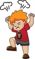 Angry Boy In Red Gorilla Shirt vector