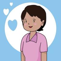 Loving Woman In Pink Shirt vector