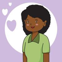 Loving African American Woman In Green Shirt vector