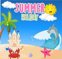 Summer beach cartoon vector