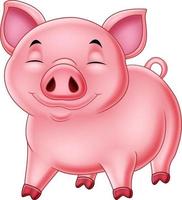 Cartoon happy pig isolated on white background vector