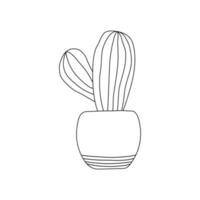 Indoor Cactus in pot. Cactus decorative home plant in pots vector