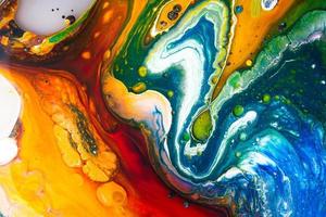 Abstract Acrylic pour Liquid marble surfaces Design. photo