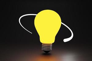 lightbulb floating . idea tip education, knowledge creates ideas concept,abstract, 3d Rendering illustration photo