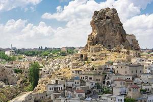 Ortahisar Fortress Cappadocia. Ancient buildings underground city. Housing in the rock Turkey. photo