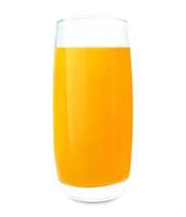 vaso de jugo de naranja aislado sobre fondo blanco con trazado de recorte. foto