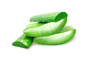 Fresh Aloe vera sliced isolated on white background with clipping path. photo