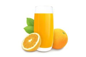 Glass of Orange juice isolate on white background with clipping path. photo