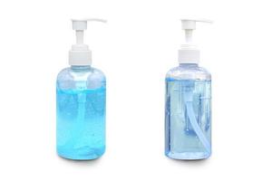 Hand gel sanitizer isolated on white background with clipping path,Hand sanitizer pump bottle,Liquid antibacterial soap,Alcohol rub sanitizers kill bacteria. photo