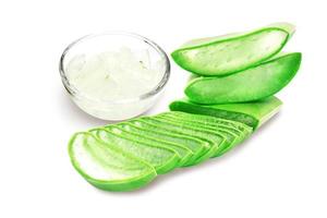 Fresh Aloe vera sliced isolated on white background with clipping path. photo