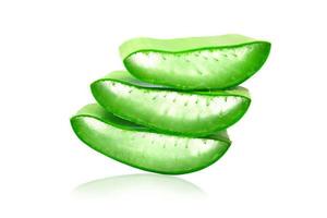 Fresh Aloe vera sliced isolated on white background with clipping path. photo