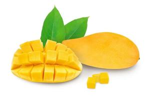 Mango fruit isolated white background with clipping path. photo