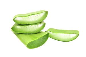 Fresh Aloe vera sliced isolated on white background with clipping path. photo