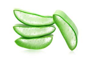 Fresh Aloe vera sliced isolated on white background with clipping path. photo