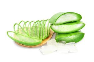 Fresh Aloe vera sliced isolated on white background with clipping path. photo