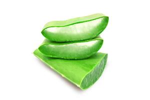 Fresh Aloe vera sliced isolated on white background with clipping path. photo