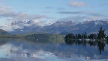 Panning shot Te Anau lake. video