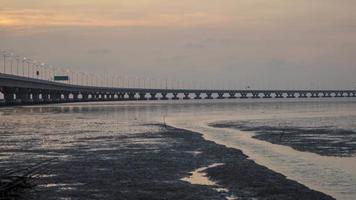 Timelapse day to night of architecture bridge video