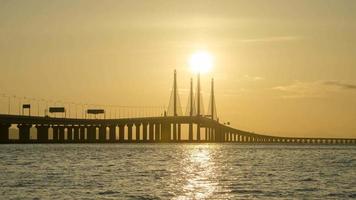 Timelapse sunrise over a bridge video