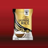 maqueta de paquete de arroz productos alimenticios de Tailandia, ilustración vectorial vector