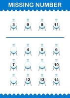 Missing number with Florence Flask. Worksheet for kids vector