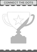 Connect the dots Trophy. Worksheet for kids vector
