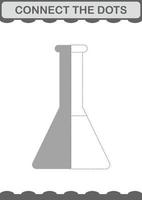 Connect the dots Erlenmeyer Flask. Worksheet for kids vector