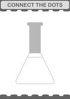 Connect the dots Erlenmeyer Flask. Worksheet for kids vector