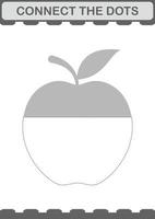 Connect the dots Apple. Worksheet for kids vector