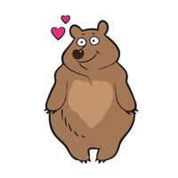 Bear in love vector illustration