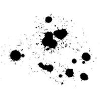 Black paint splatters. Ink drops. Black watercolor stain. Grunge texture. vector