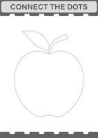 Connect the dots Apple. Worksheet for kids vector
