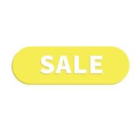 botón de venta amarillo para un sitio web o folleto aislado en un fondo blanco. vector