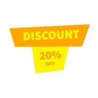 Sale icon with twenty percent discount banner button isolated on white background. vector