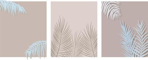 summer exotic backgrounds with palm branches vector