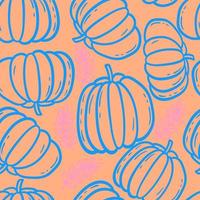 autumn pumpkin seasonal vector seamless pattern