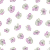 flower buds botanical vector seamless pattern