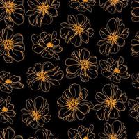 flower buds botanical vector seamless pattern